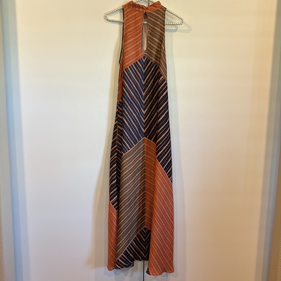 Anthropologie FARM RIO Geometric Halter‎ Maxi Dress Size XS Silky Earth Tones - Picture 8 of 14